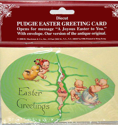 KEWPIE PUDGIE EASTER EGG GREETING CARD Mint/Sealed Shackman We Ship Worldwide!