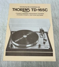 THORENS TD-165C TURNTABLE ORIGINAL COLOR PROMOTIONAL AD LEAFLET M353
