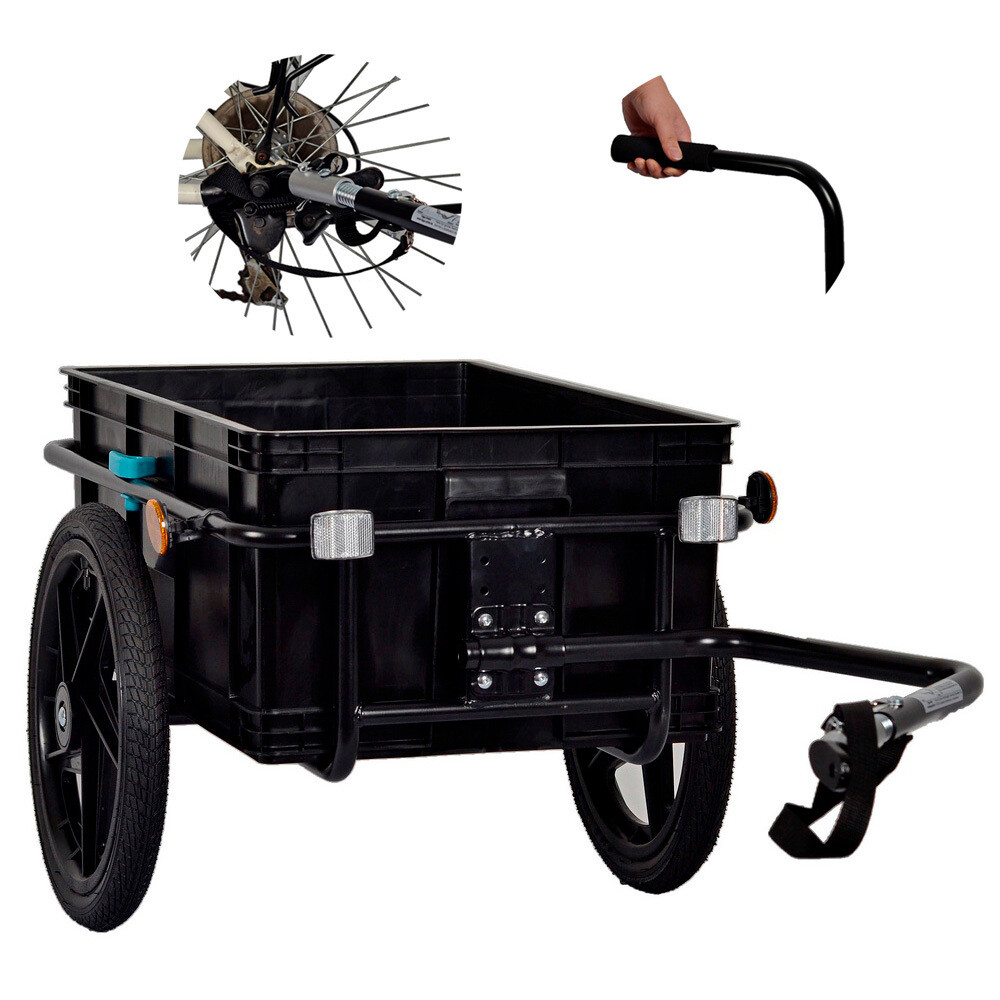 Bike Cargo Trailer Trolley Luggage Storage Cart Carrier With Hitch 70L