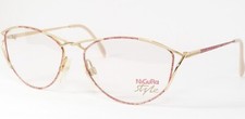 NiGuRa Style N 0890 B Gold /Red-Pink UNIQUE RARE EYEGLASSES GLASSES 57-16/20-135