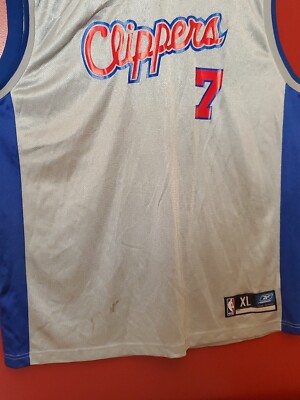 美品 Reebok NBA LA CLIPPERS 7 ODOM Jersey Reebok SEWN Los Angeles Clippers #7 Lamar Odom NBA Jersey
