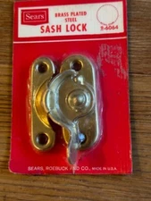 SEARS Brass plated steel Window Sash Lock still in original pkg NOS