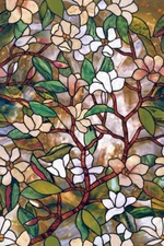 New FLORAL Privacy Stained Glass Decorative Window Film Magnolia Decor 24" x36"