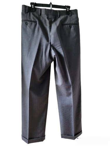 Andrew Fezza Gray Pin Striped Suit 100% Worsted Wool Jacket Size 38SH Pants 32SH - Picture 7 of 18