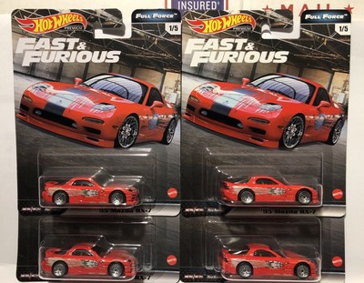 2020 Hot Wheels Premium 1/5 Full Force 1995 MAZDA RX7 Fast & Furious Lot of 4