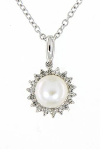 Colgantes de joyería con perlas blanco perla