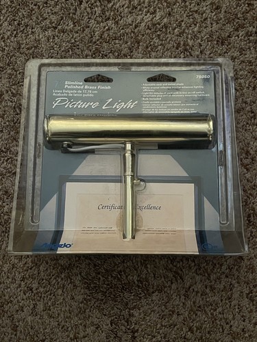 7" Angelo Polished Brass Finish Slimline Picture Light 75050 New In Package
