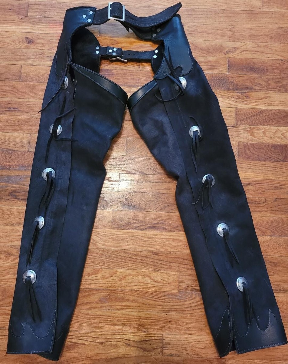 Vintage Harley Davidson Black Leather Chaps