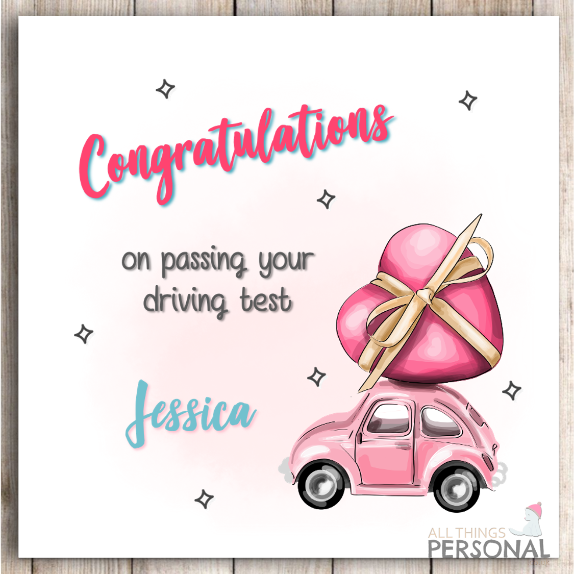 Personalised Passed Your Driving Test Card Congratulations Well Done For Her