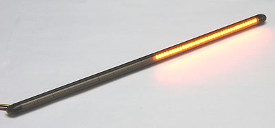 Integrated LED Motorcycle Light Bar with Run/Brake/Turn - 11'' - Smoked Lens