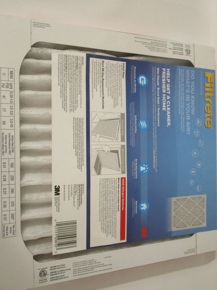 Filtro Filtrete Allergen Defense 1000 12x12x1 (11,7 x 11,7) por 3M Foto 4 de 4