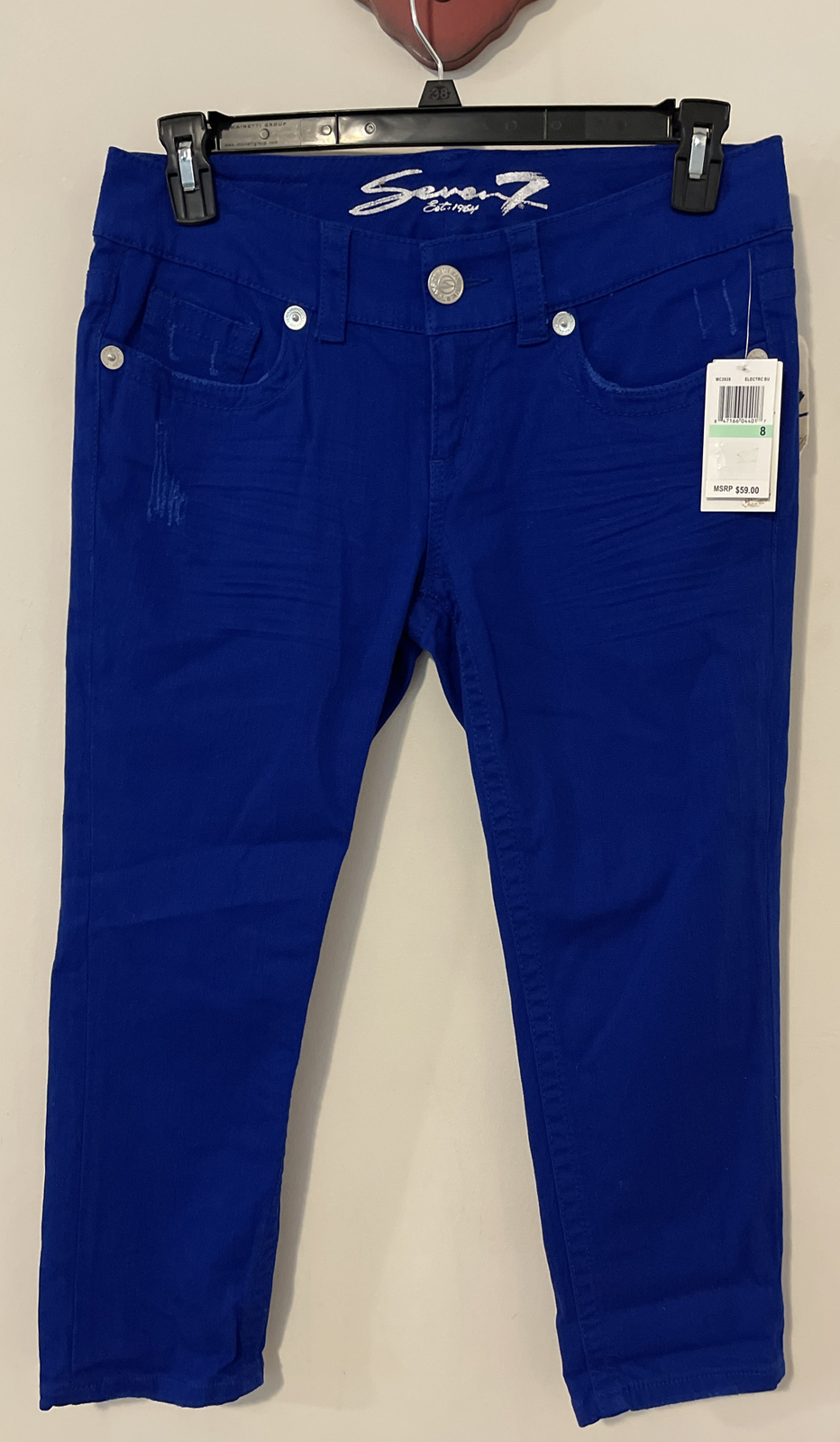 Seven Women’s Size 8 Blue Indigo Denim-Style Low-Rise Capris NWT! A5430