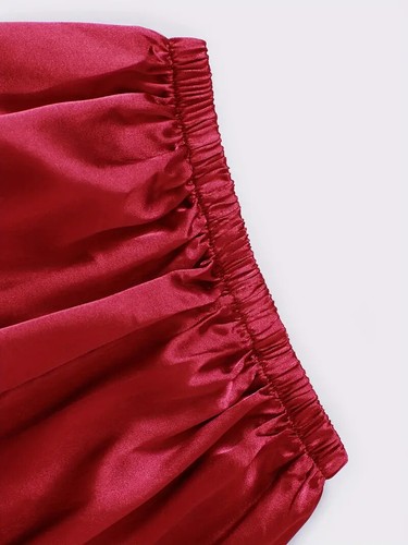 YOUTH PAJAMAS Kid's/Boy's/Girl's Red Polyester PJs Shirt & Shorts (Pick Ur Size) - Picture 5 of 5
