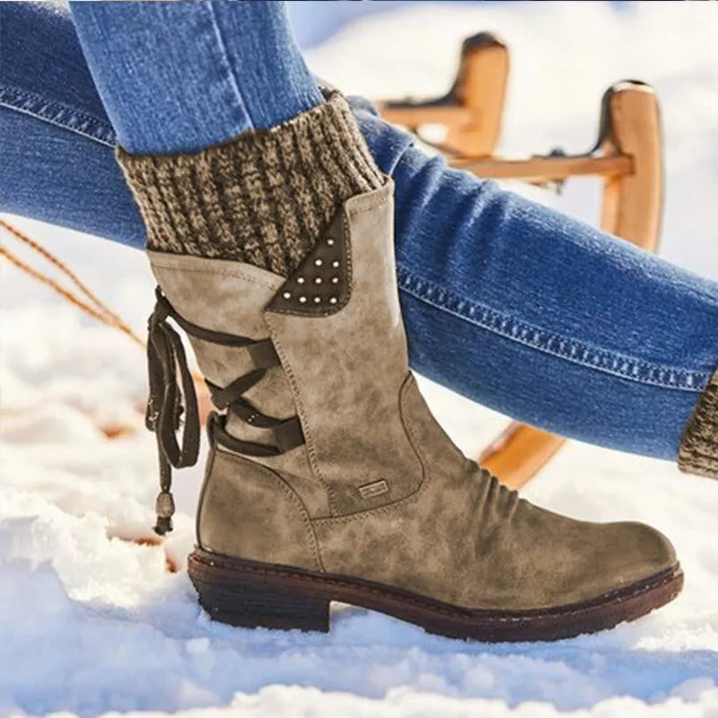 Square heel snow boots cheap