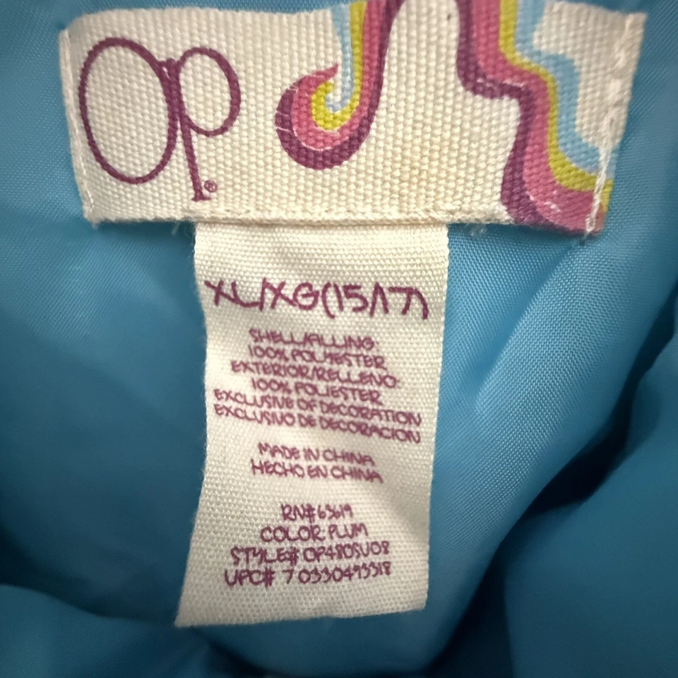 Chaleco OP Ocean Pacific Niñas Talla XL (15/17) Cremallera Completa Chaleco Bolsillos Frontales Ciruela Foto 3 de 4