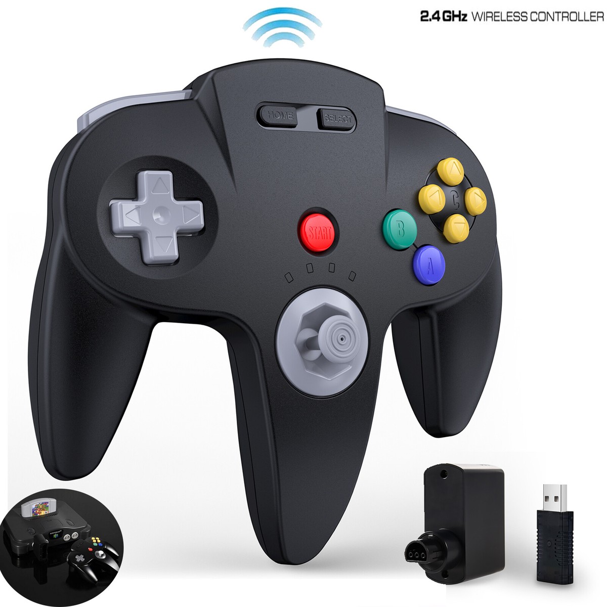 Wireless N64 Switch Controller w/Rumble Pak for Nintendo 64