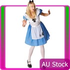 Ladies Alice in Wonderland Costume Disney Fairytale Halloween Fancy Dress Adults