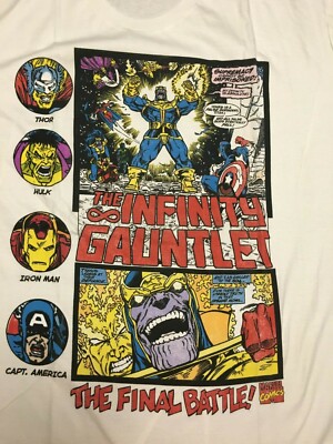 Marvel  Comics The Infinity Gauntlet   Men's T-Shirt-Available in  2X NEW