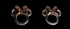 Disney Minnie Mouse Silhouette 2 Tone Sterling Silver Stud Earrings