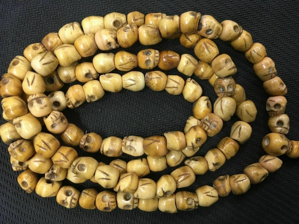 YAK BONE SKULL Prayer Beads Necklace ! Tibetan Buddhist Mala shaman Rosary 108 - Image 4 of 4