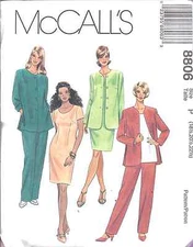 8806 UNCUT McCalls Vintage SEWING Pattern Misses Jacket Dress Top Pants OOP SEW