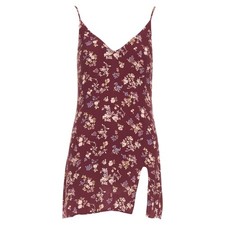 Reformation Marlowe Viscose Floral Print High Slit Mini Dress Us0 Xs Wo XS