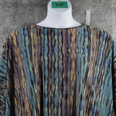 Clara Sun Woo Shirt Womens Medium Abstract Striped Artsy Tunic Batwing Boho USA