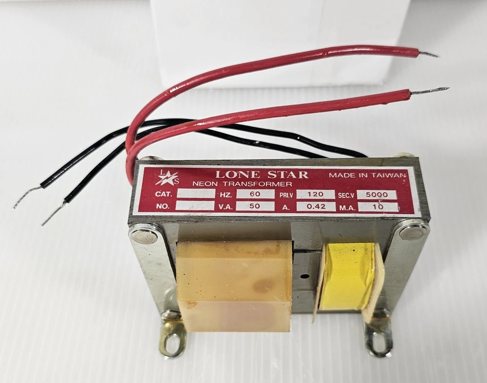 NEW Power Transformer for Neon Sign, Lone Star PRI: 120V,60 Hz, SEC: 5000V, 10ma - Image 3 of 4