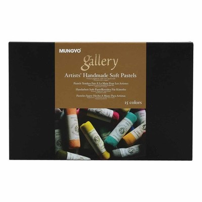MUNGYO MPHM-15 Gallery Artists' Handmade Soft Pastels, Set of 15, Hand-Rolled...