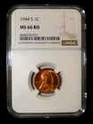 1944-S LINCOLN WHEAT CENT NGC MS 66 RD