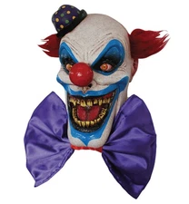 Chompo Clown Joker Horror Sinister Creepy Mens Costume Overhead Mask Bow Tie