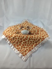 Giraffe Baby Lovey Security Blanket Plush 16" x 16" Satin