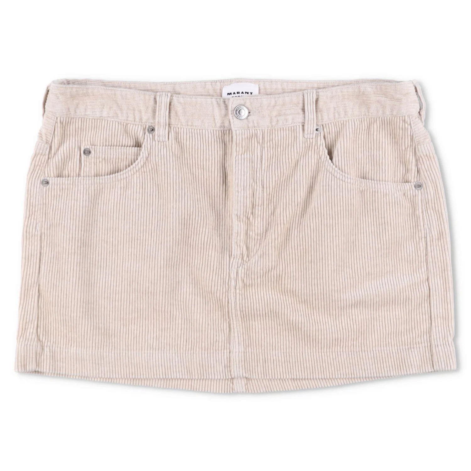 ISABEL MARANT ETOILE Womens Rania Mini Pencil Skirt Neutrals Corduroy 44 RRP 255