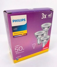 Philips GU10 LED 4.6W = 50W Warm White 3 Pack A+ Non-Dimmable Brand New UK Fast