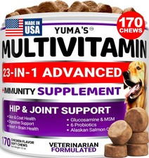 Dog Vitamins and Supplements 170 Treats Dog Multivitamin Chewable with Gluc...