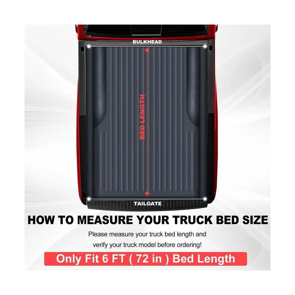 Cubierta Tonneau, suave triple pliegue, apta para Ranger 1993-2004 Flareside, cama de 6' Foto 2 de 4