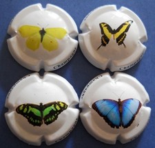 lot de 4 capsules de champagne génériques n°772a à 772d papillons blanc