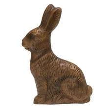 NEW Primitive Bunny Rabbit Chocolate Look Rustic Farmhouse Resin Brown 7.75" H