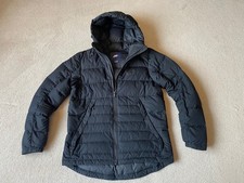 Nike Down Puffer Jacket Black Hooded Full Zip Logo Coat Men's Size Medium (M)