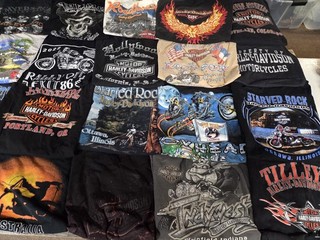 MENS LOT OF 62 HARLEY DAVIDSON T SHIRTS VINTAGE Y2K BIKER STURGIS BLACK HILLS