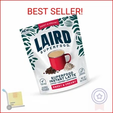 Laird Superfood Instant Latte 100% Arabica Coffee Sweet & Creamy, Non-Dairy, Sup