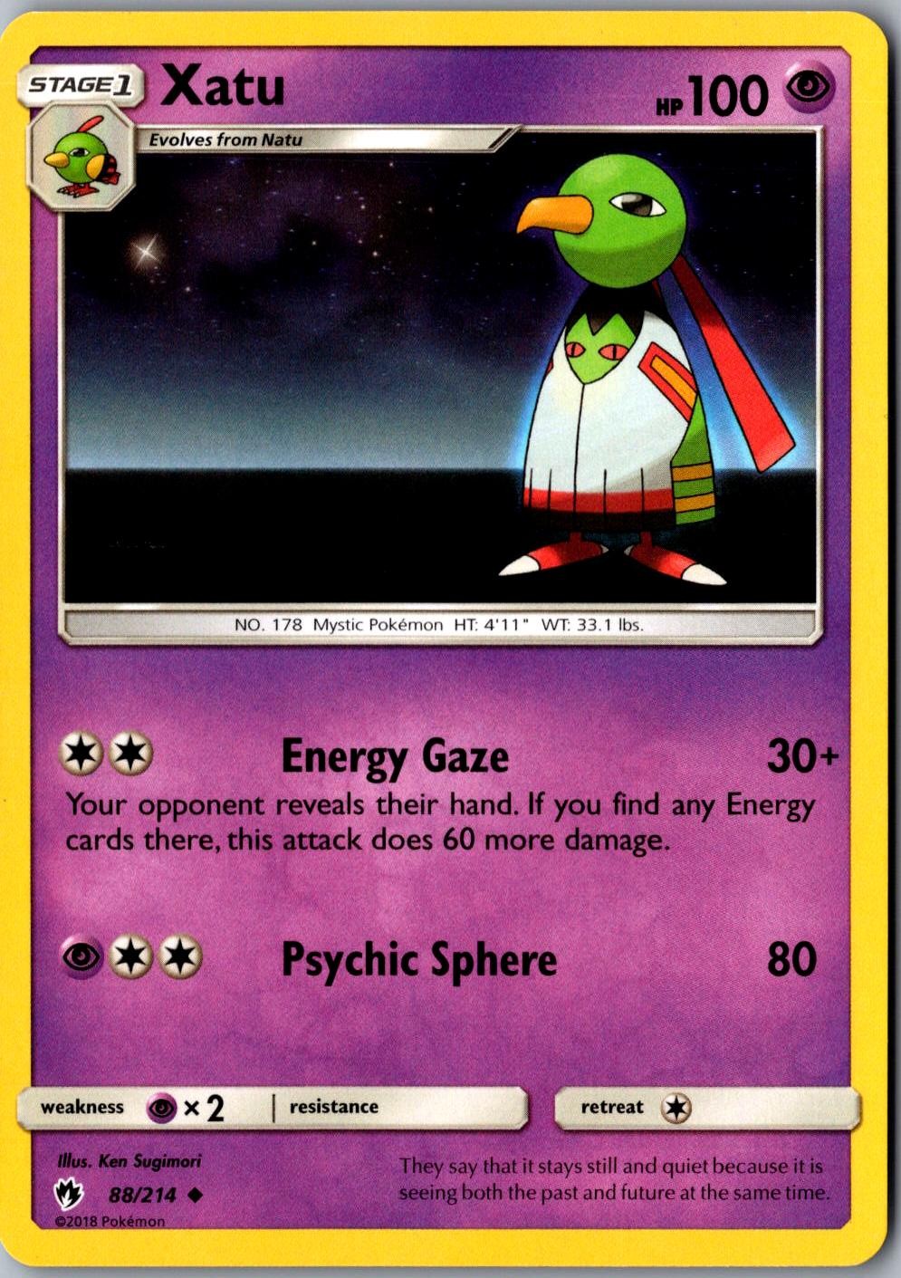 Xatu 88/214 Uncommon SM Lost Thunder LP Pokemon Card