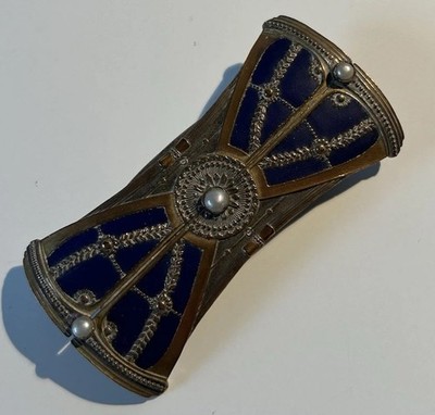 Guilloche Silber und Emaille Schnalle Anfang 1900 - gemarkt Thomas Bishton