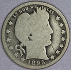 1895 Barber Silver Quarter 25C - G