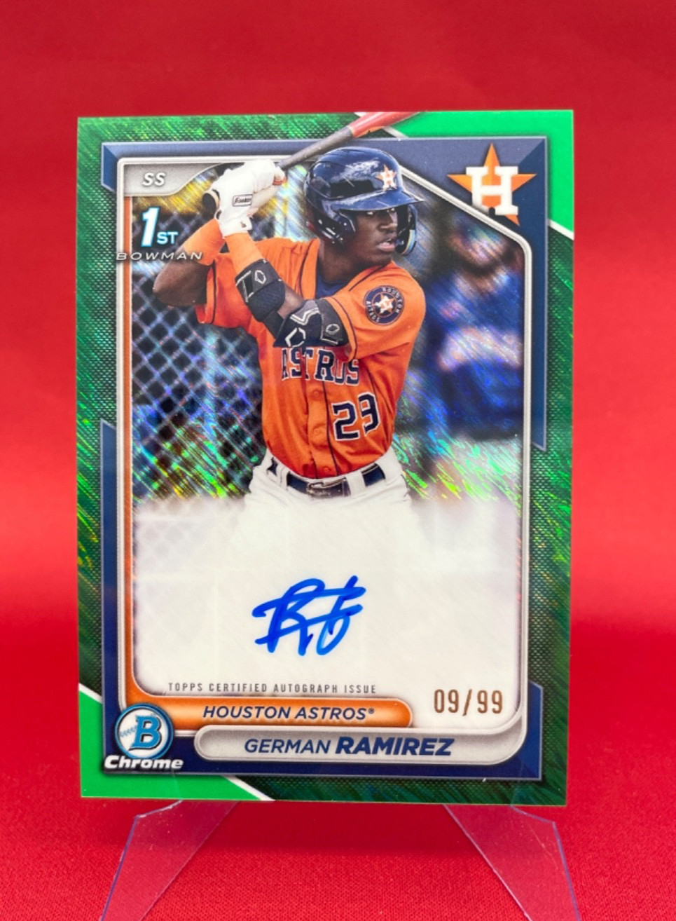 2024 Bowman Chrome Prospect Auto German Ramirez #CPA-GR Green Shimmer #09/99