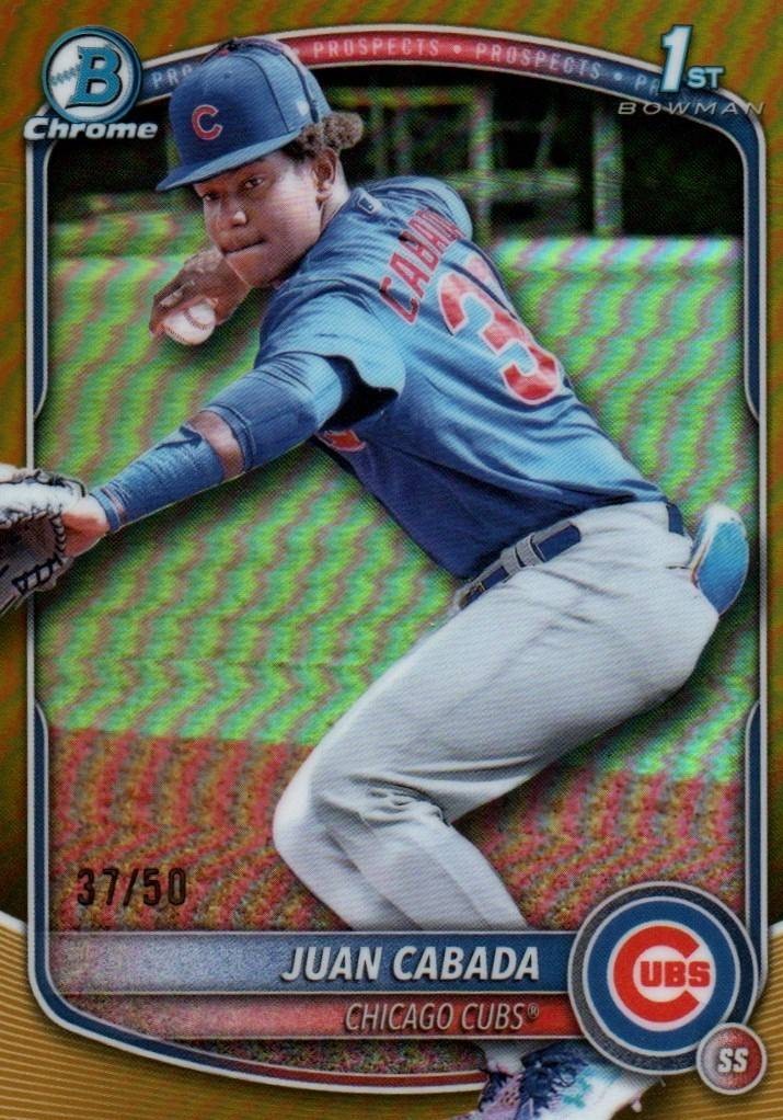 2025 Bowman Chrome #BCP-207 Juan Cabada Bowman Chrome Prospects Gold Wave #37/50