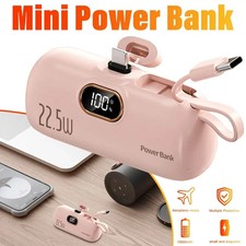 Mini Power Bank 8000mAh USB-C 20W LCD Display Portable Charger Phone