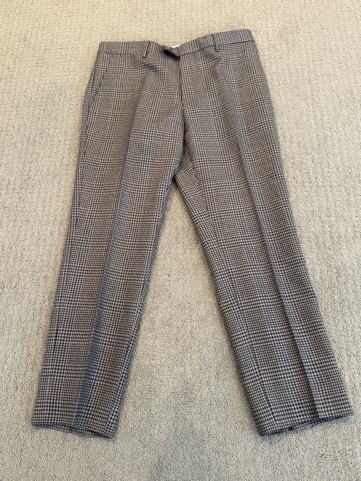 Etro Milano Men’s 50 34W Brown Plaid 100percent Wool Pants Italy New No Tags image 5