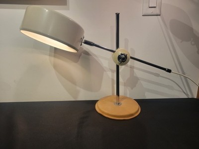 Ateljé Lyktan 1960s lamp Anders Pehrson Simris Olympia Leather Base  Metal Shade