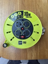 Master plug PRO-XT 10m Cable Reel 240V 13A 4 Sockets Lime Green